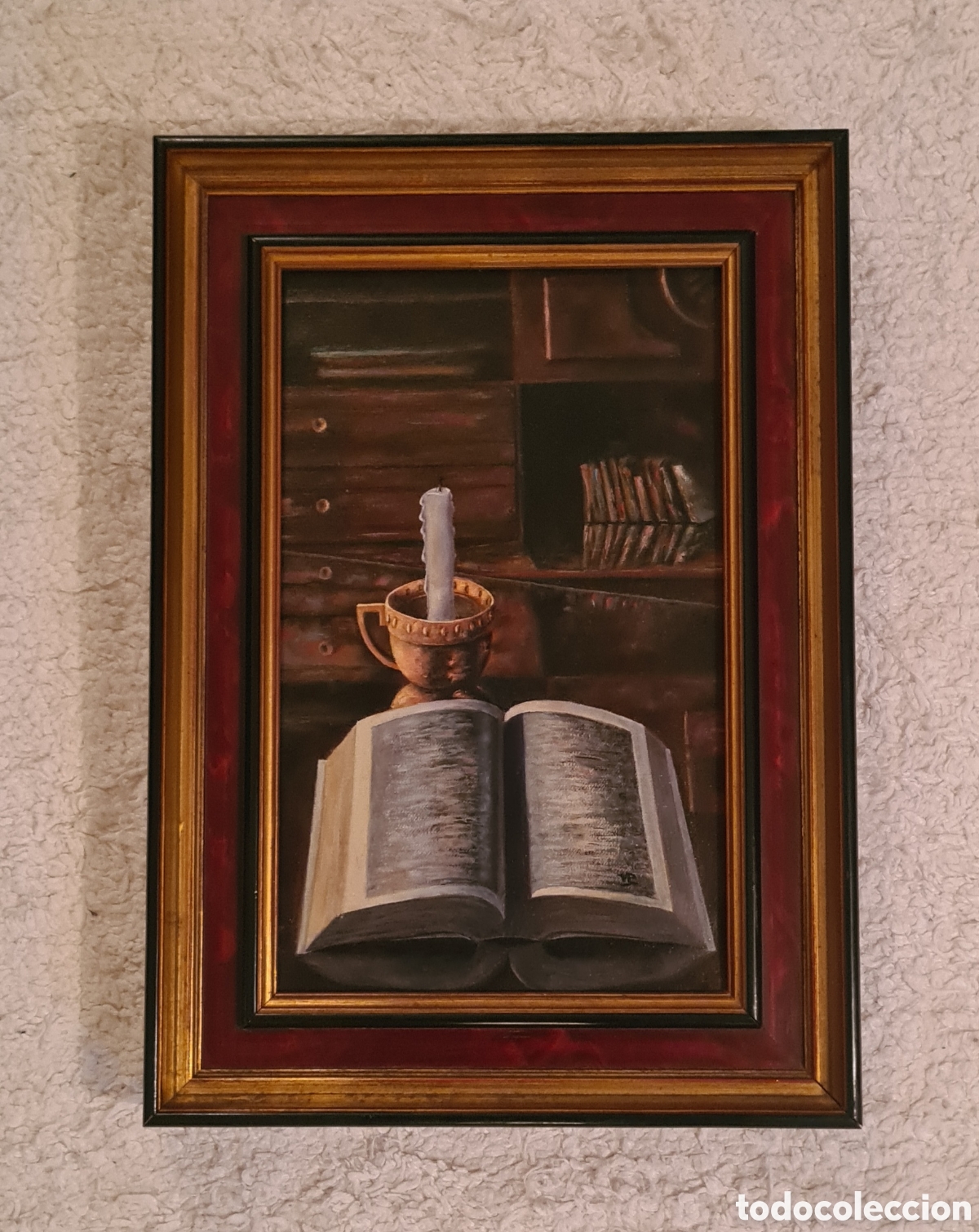 Arte: &Oacute;leo original sobre lienzo enmarcado - Foto 1