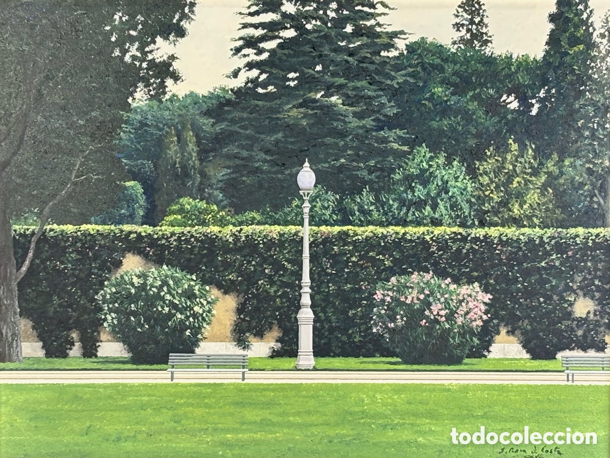 Arte: SANTIAGO ROCA DELPECH COSTA - JARDINS DEL PALAU DE PEDRALBES - OLEO LIENZO