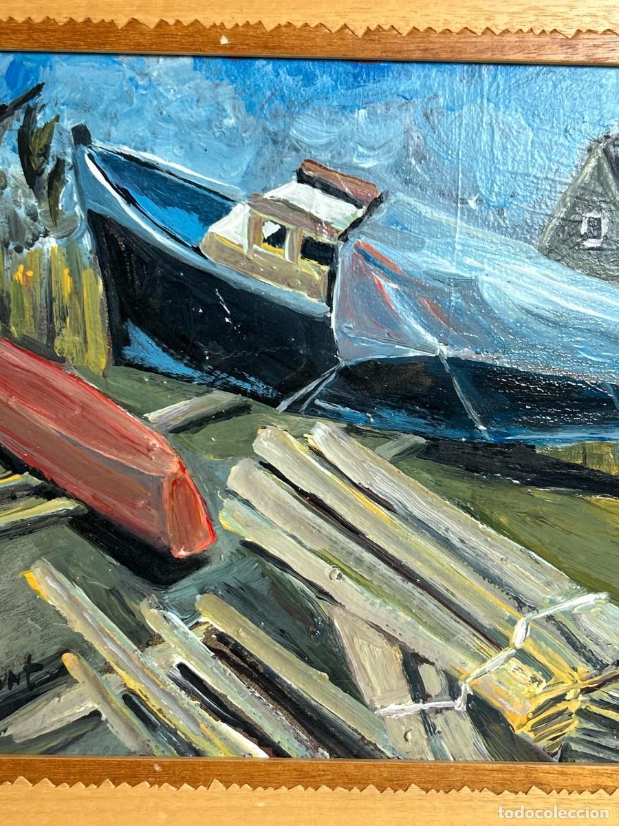Arte: &Oacute;leo sobre lienzo Barcos - Foto 3
