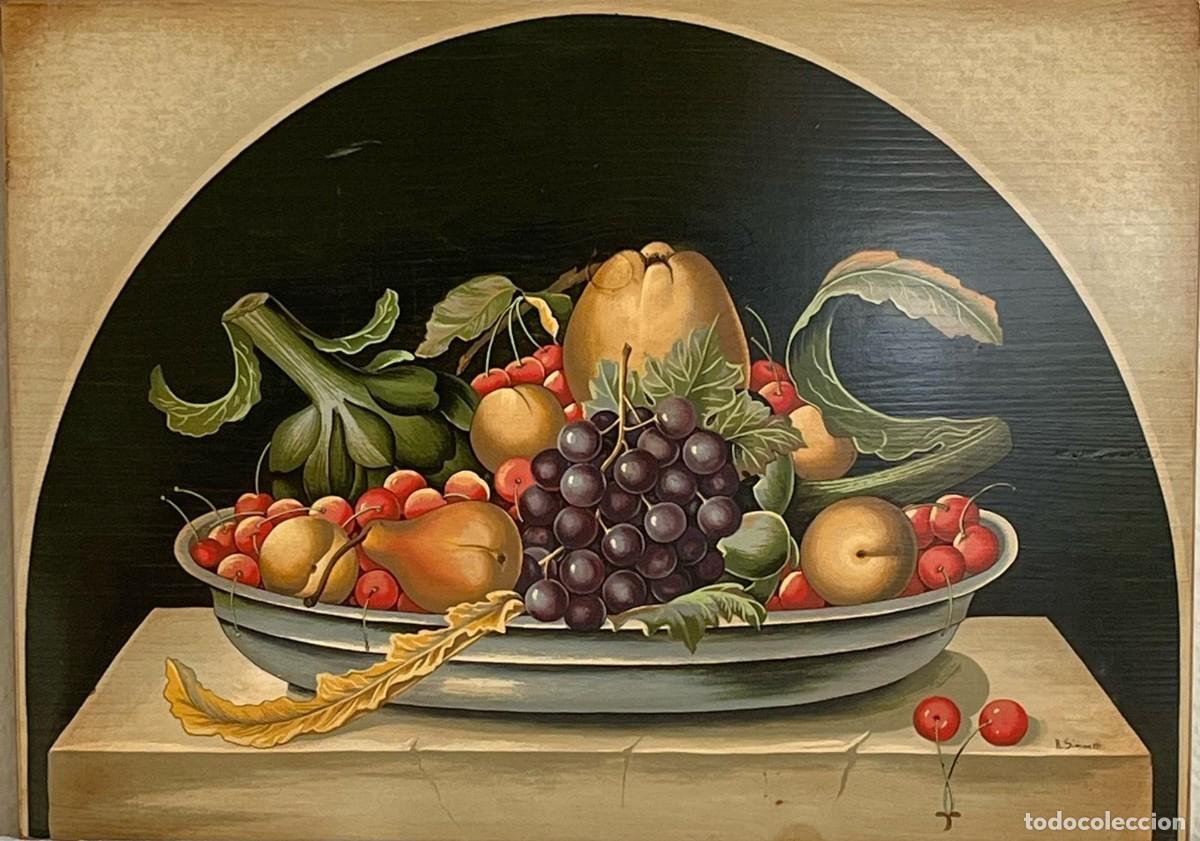 Arte: Decorativa pareja de bodegones en &oacute;leo sobre tabla - Foto 2