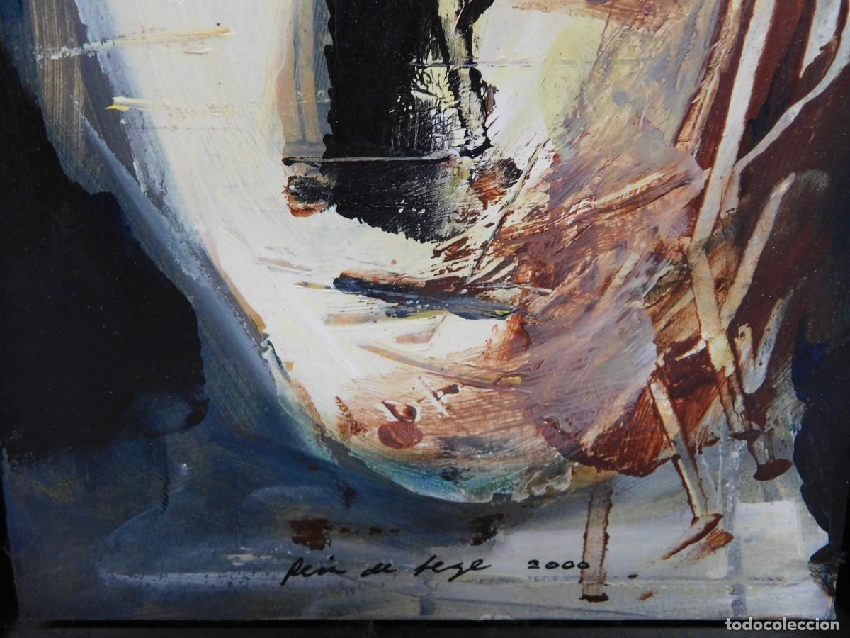 Arte: &Oacute;LEO SOBRE TABLA - ILEGIBLE - Foto 5