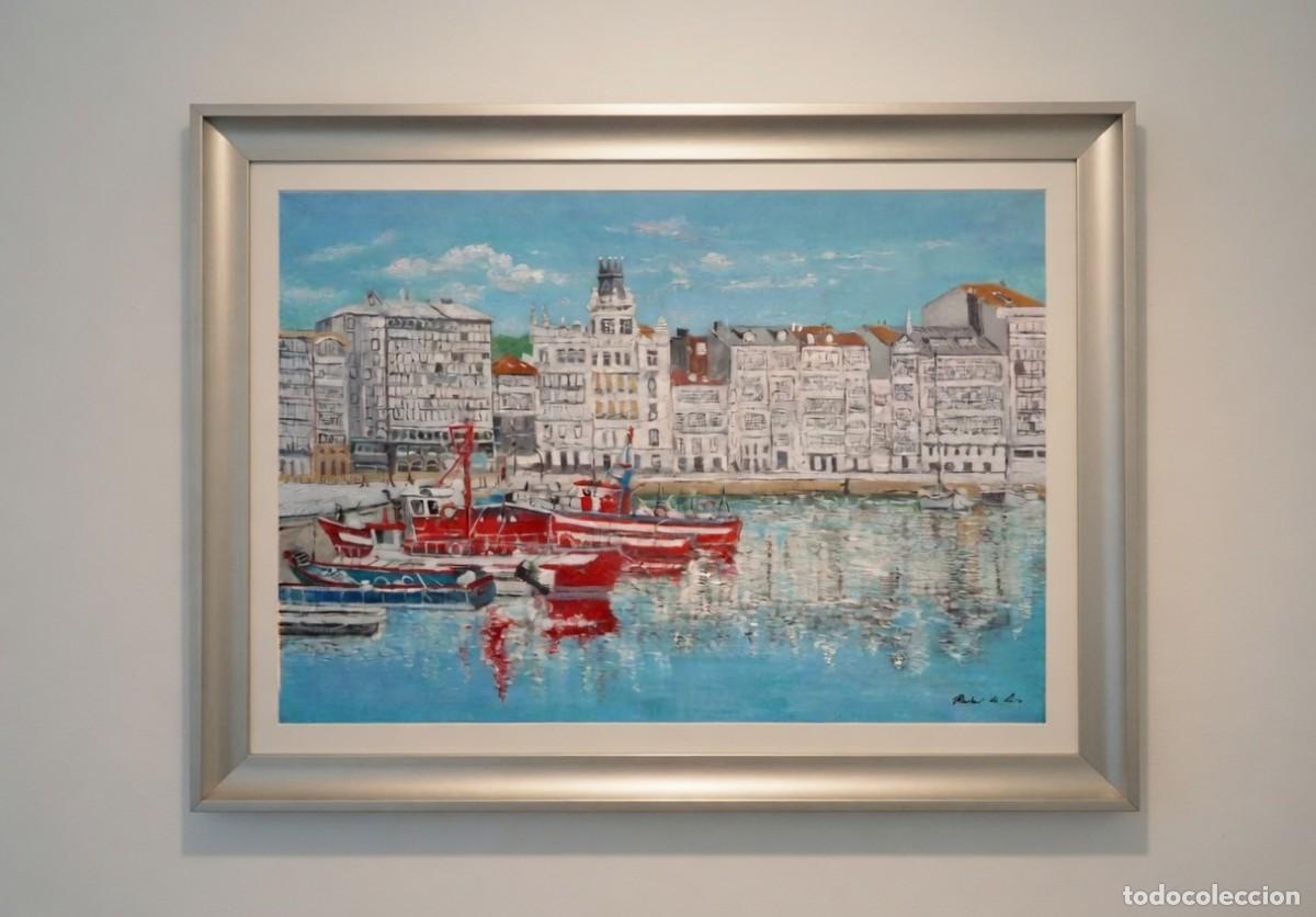 Arte: Cuadro al oleo del Paseo de la D&aacute;rsena en A Coru&ntilde;a - Foto 2
