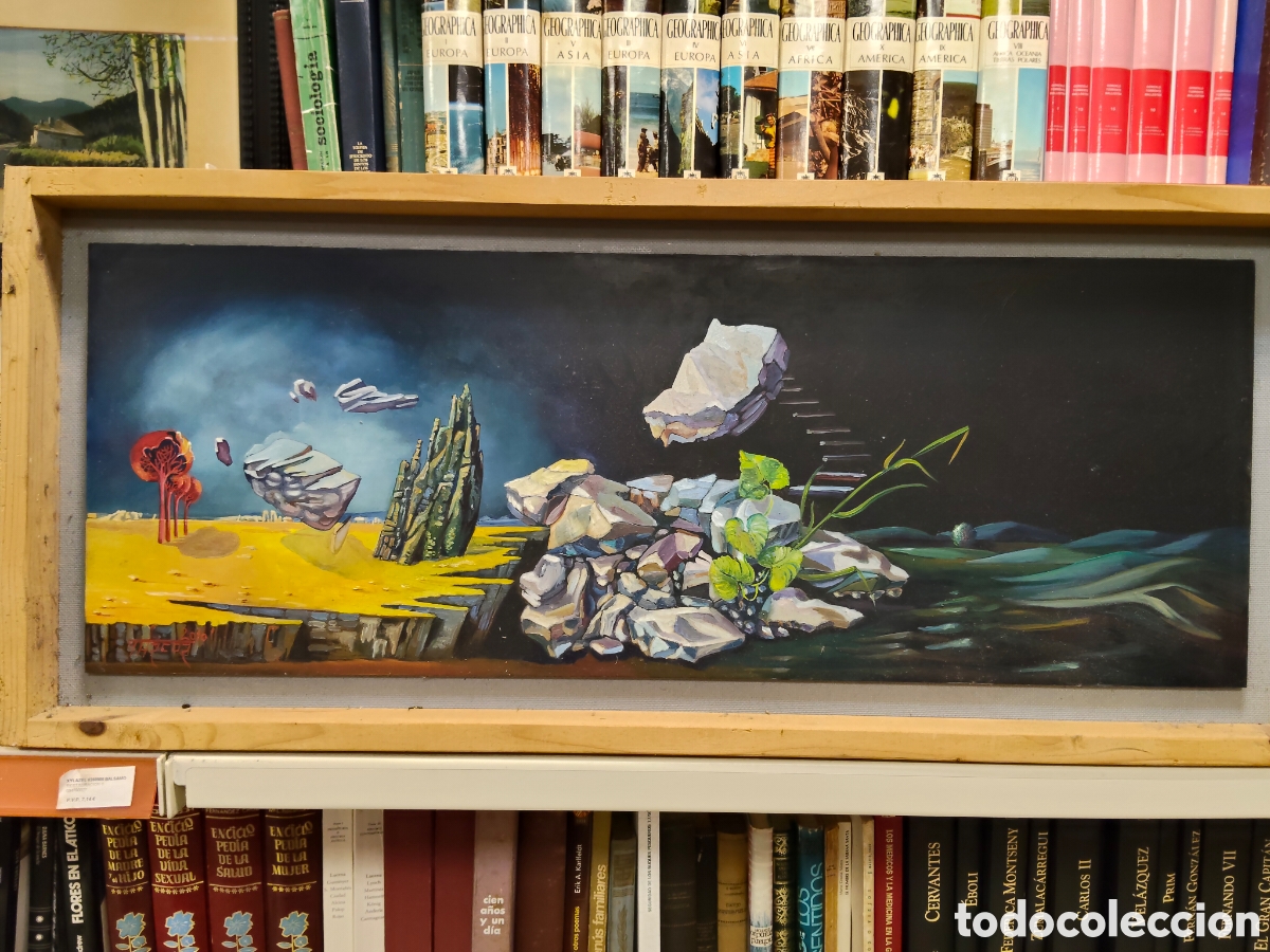 Arte: &Oacute;leo sobre tabla Marcor 81x30 - Foto 1