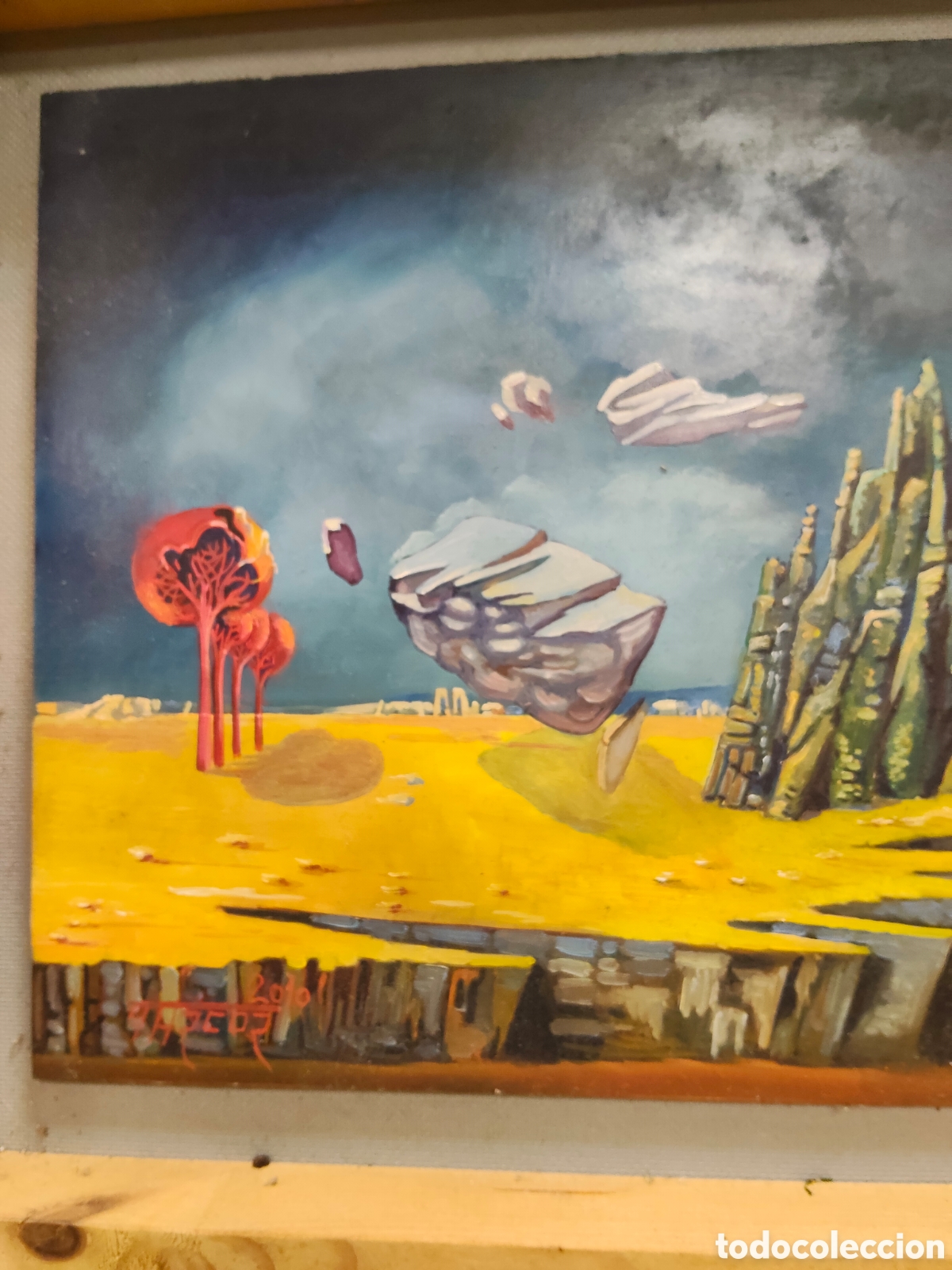 Arte: &Oacute;leo sobre tabla Marcor 81x30 - Foto 2