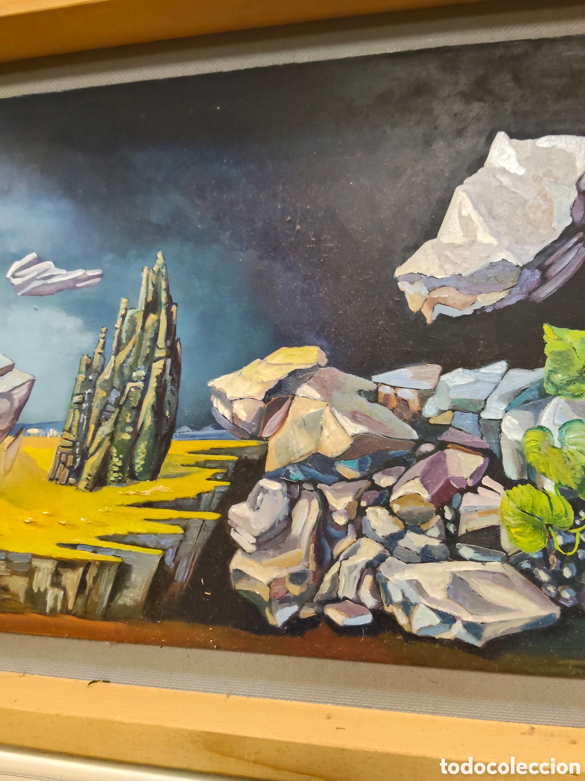 Arte: &Oacute;leo sobre tabla Marcor 81x30 - Foto 3