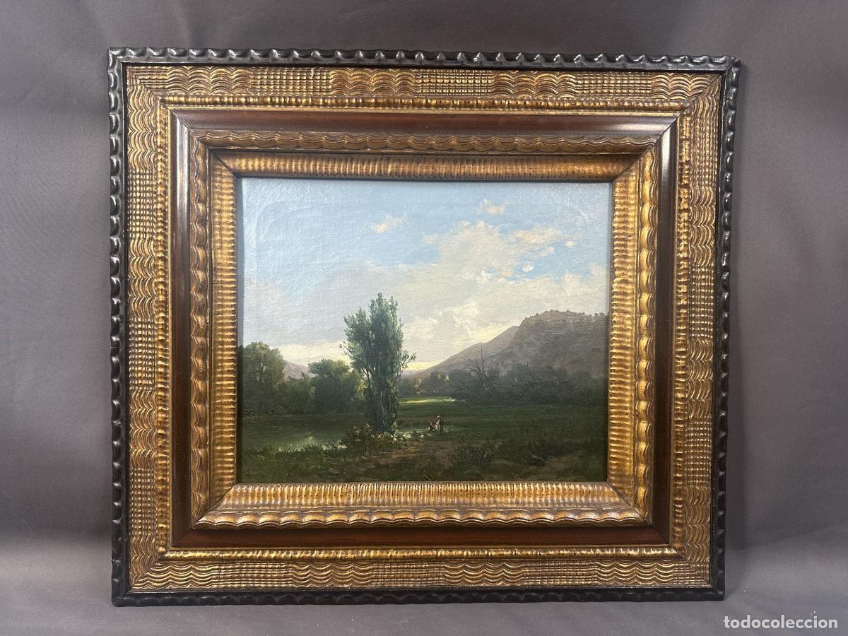 Arte: C-1950. ESCUELA CATALANA DEL SIGLO XIX. OLEO SOBRE LIENZO. PAISAJE