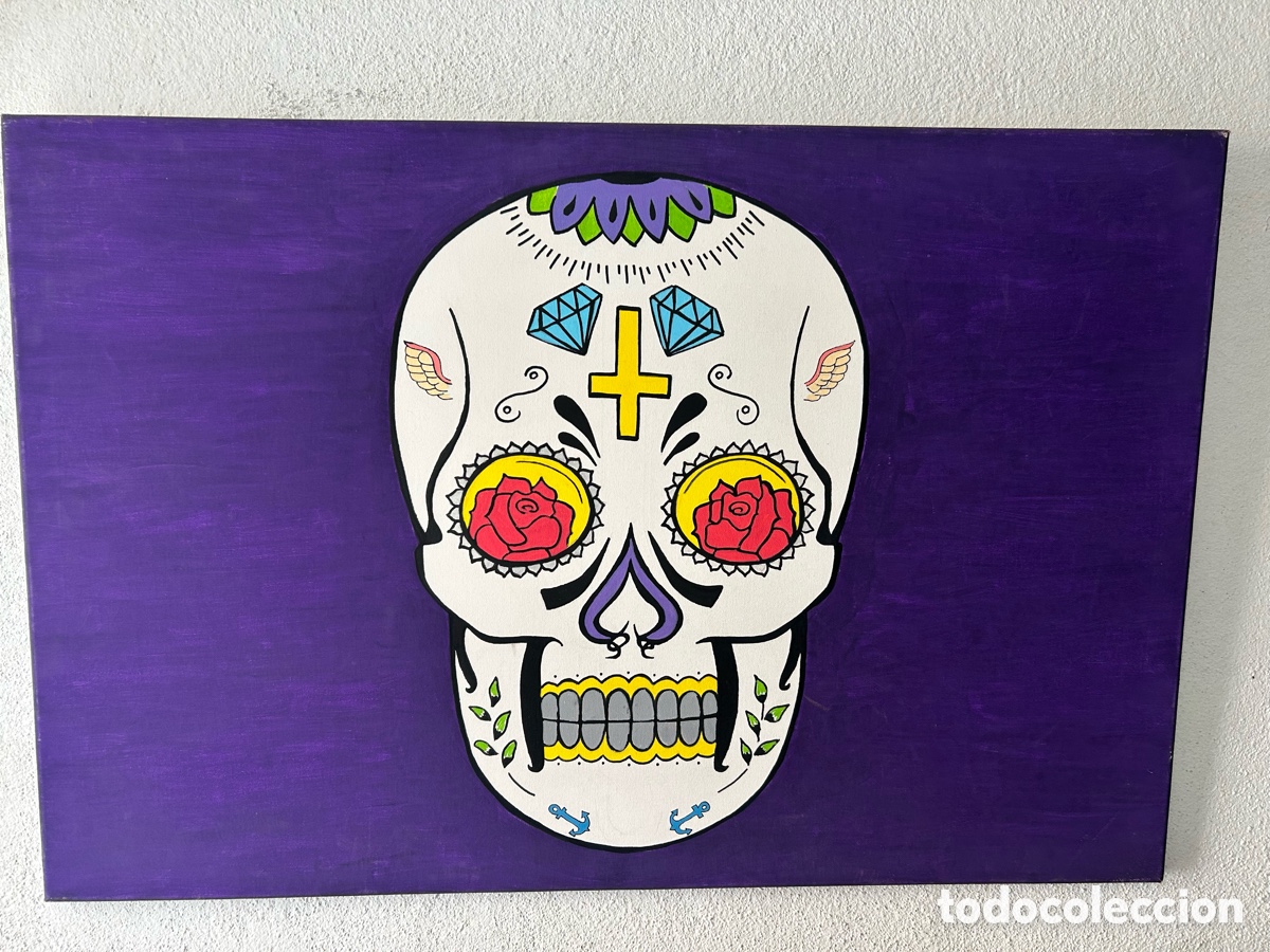 Arte: Cuadro Calavera Mexicana 90x60cm - Foto 1