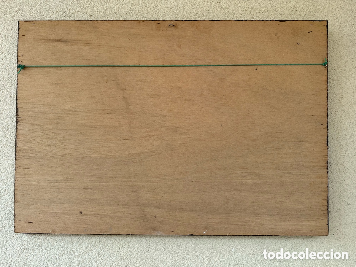 Arte: Antiguo &oacute;leo sobre table. Marina. Con marco - Foto 5