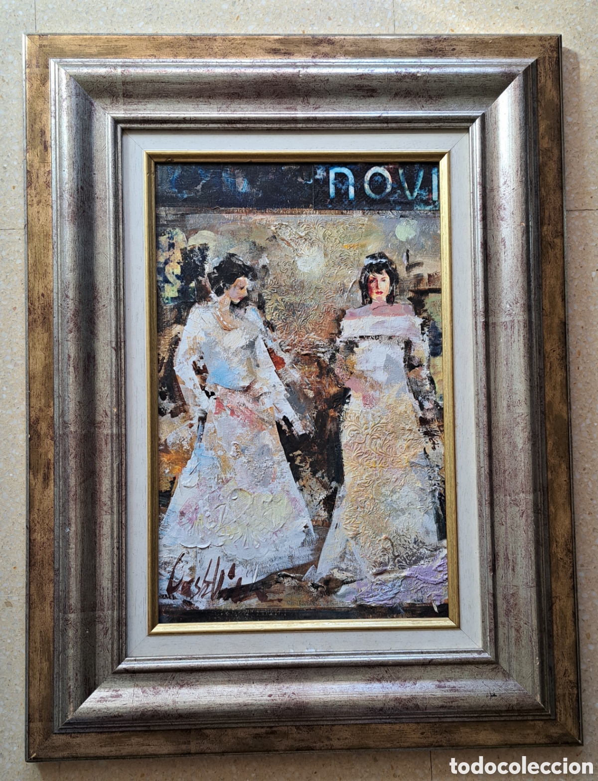 Arte: Cuadro Collage y &oacute;leo de Josep Costa Vila - Foto 1