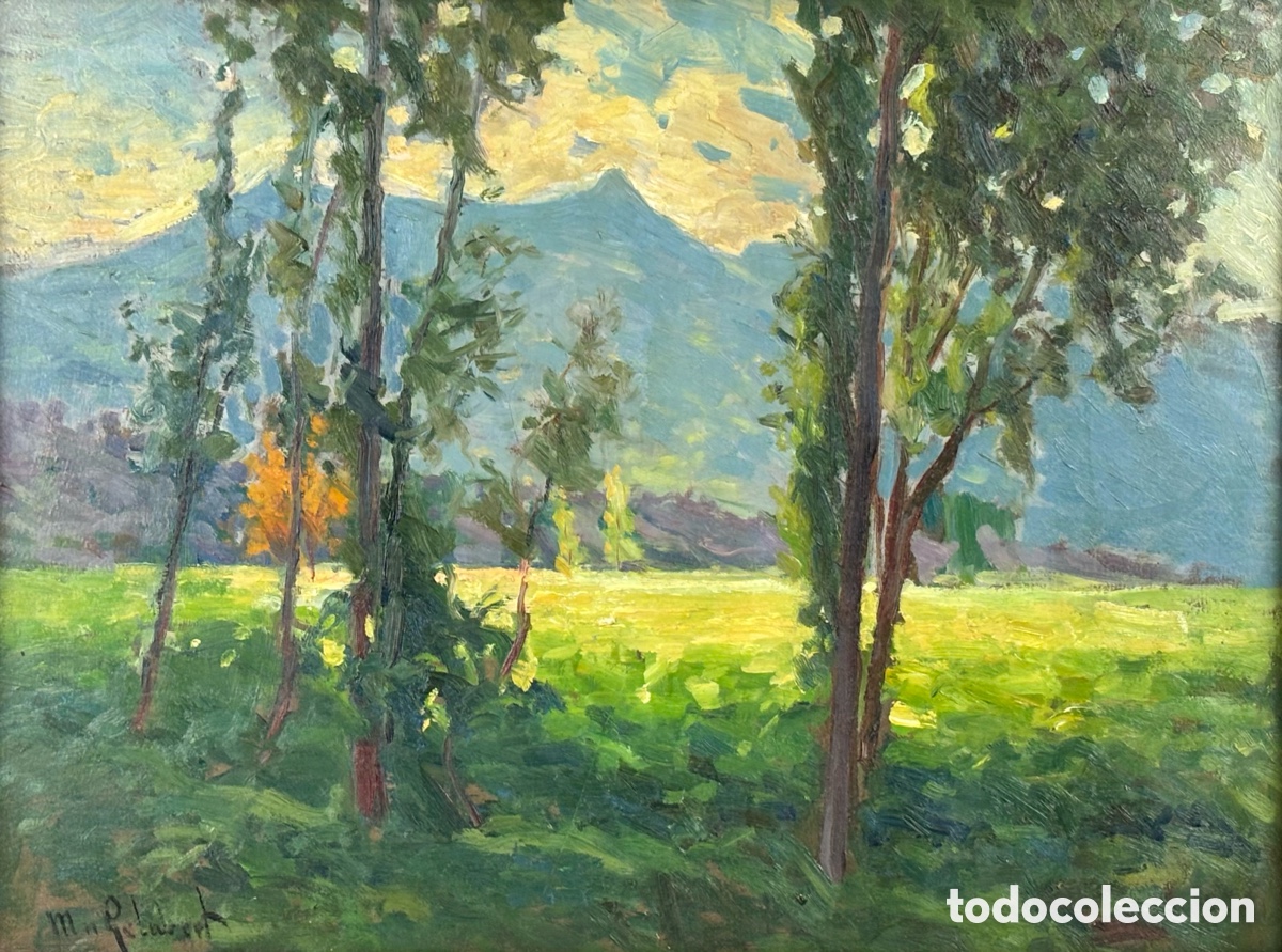 Art: MOSS&Egrave;N GELABERT (1859-1936) - PAISATGE OLOT&Iacute; - 50 X 65 CM