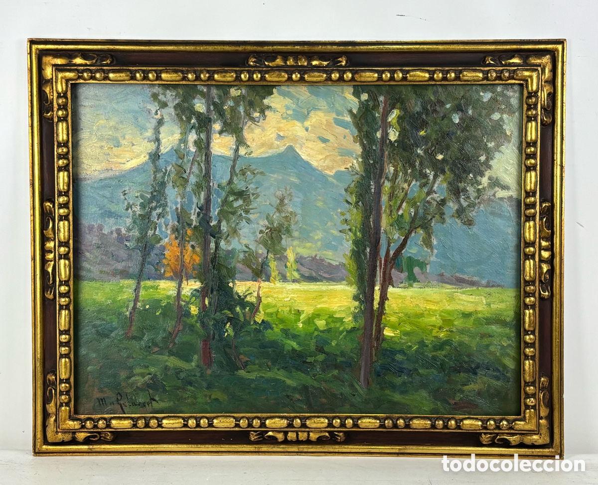 Art: MOSS&Egrave;N GELABERT (1859-1936) - PAISATGE OLOT&Iacute; - 50 X 65 CM