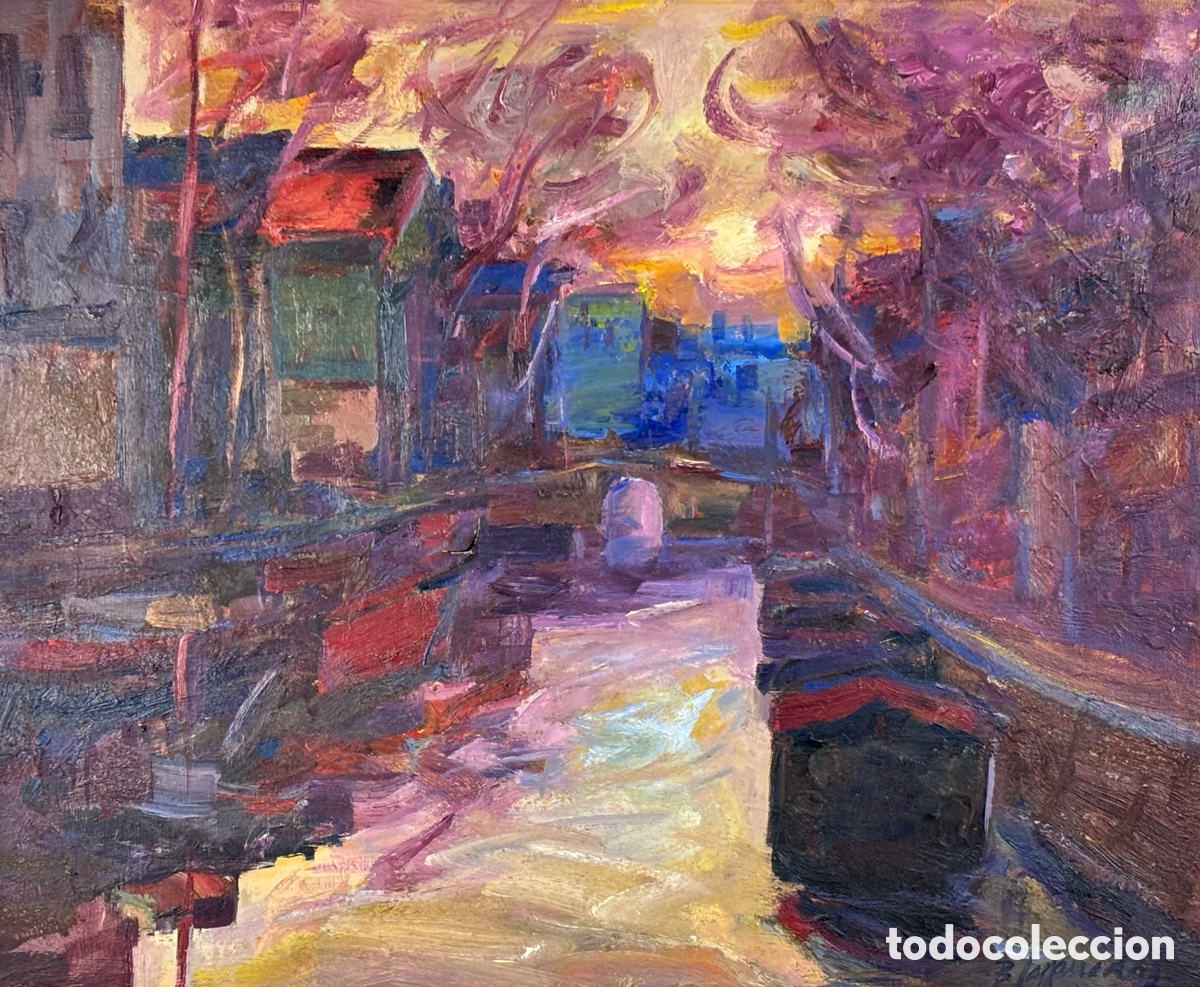 Kunst: BENET SARSANEDAS - AMSTERDAM - &Oacute;LEO SOBRE TELA - 60 x 73 cm