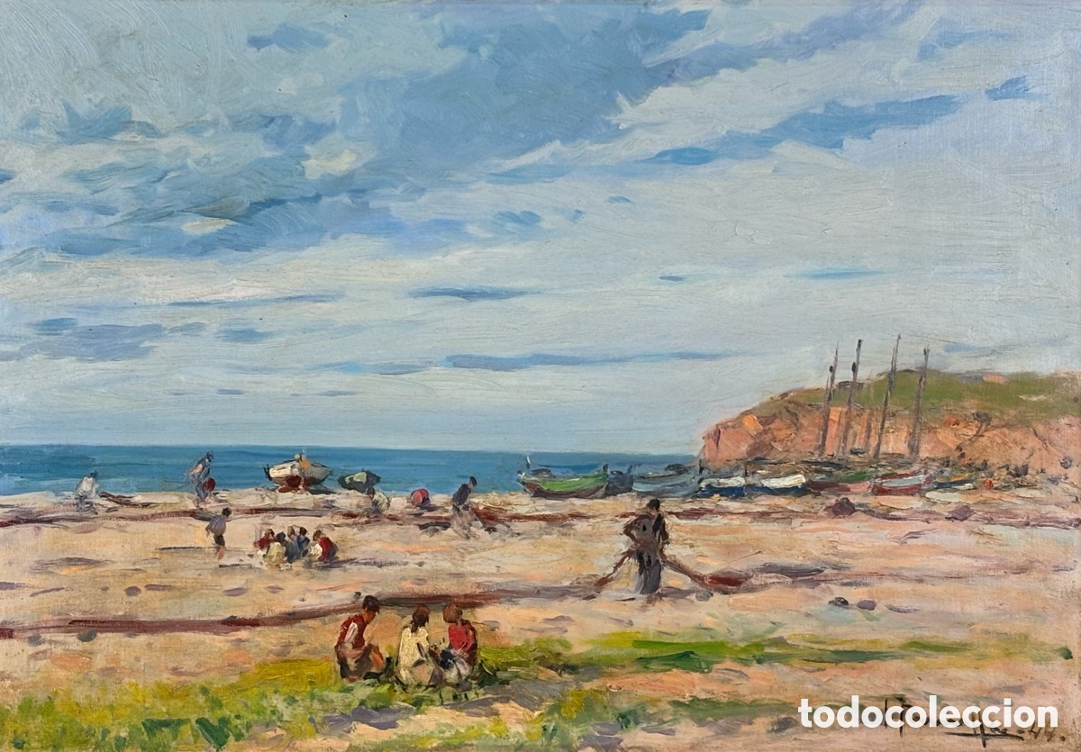 Kunst: JOAQUIN TERRUELLA MATILLA - &ldquo;MARINA&rdquo; LLANS&Agrave;, A&Ntilde;O 1944 - OLEO LIENZO