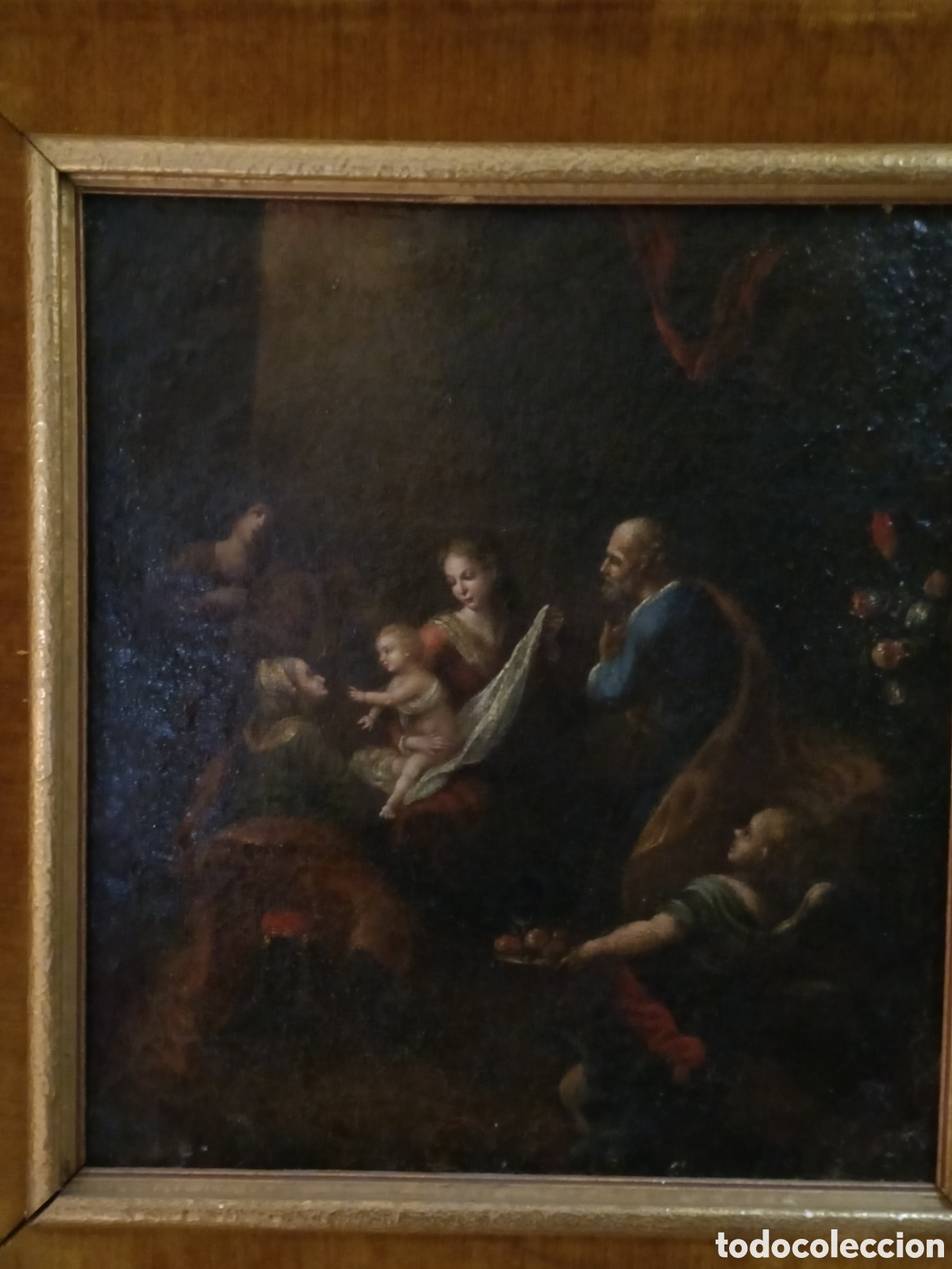 Kunst: Oleo sobre lienzo de la adoraci&oacute;n de Santa Ana y San Joaqu&iacute;n, S. XVII.