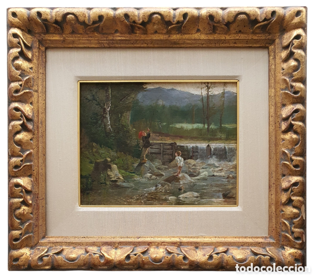 Arte: Joaquim Vayreda i Vila (Gerona, 1843-1894) - Alrededores de Olot.Oleo/Tela.Firmado.