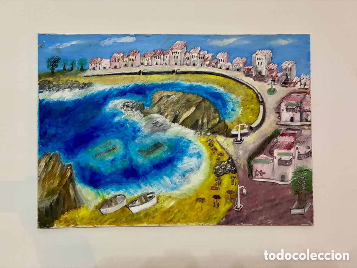 Arte: &Oacute;leo sobre lienzo - Paisaje Costero Mediterr&aacute;neo - Formato 30P