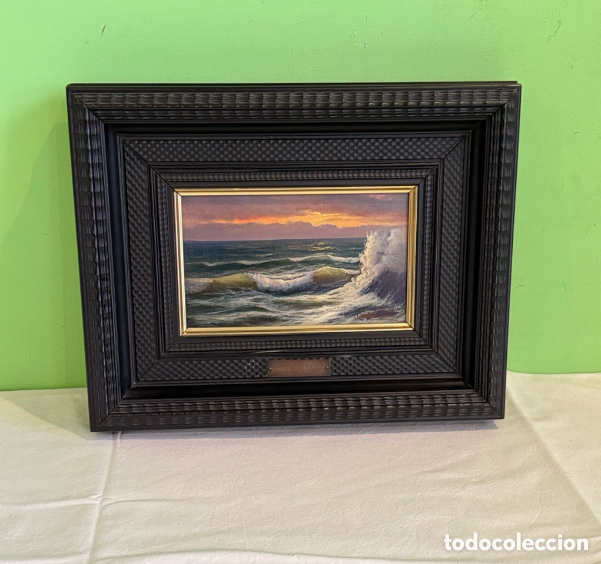 Kunst: Juan Ignacio Sardi (Chipiona 1940-2002) &ndash; Marina al &oacute;leo sobre tablex &ndash; Firmado y enmarcado.