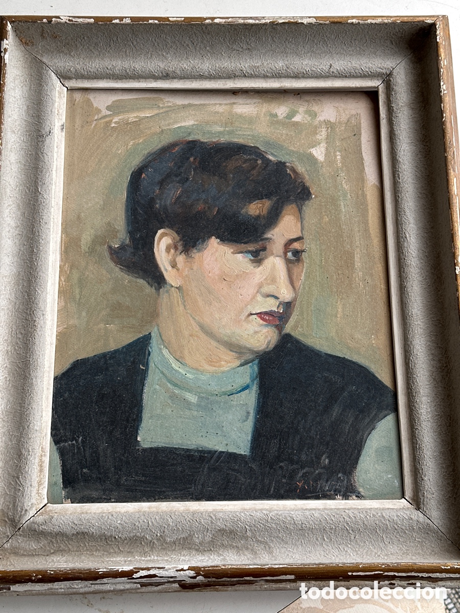 Art: &Oacute;leo sobre cart&oacute;n 26x34 cm &ndash; Retrato juvenil &ndash; Yvon Masse (1892‑1957)