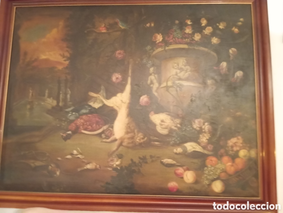 Arte: Gran bodeg&oacute;n. &Oacute;leo. Escuela Adrian De Utretch. Caza - Foto 2