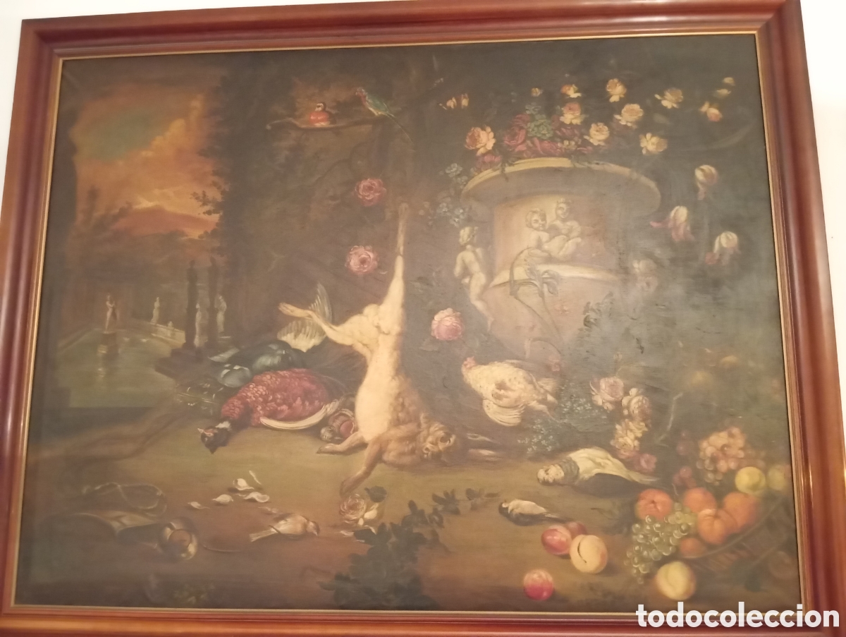 Arte: Gran bodeg&oacute;n. &Oacute;leo. Escuela Adrian De Utretch. Caza - Foto 4