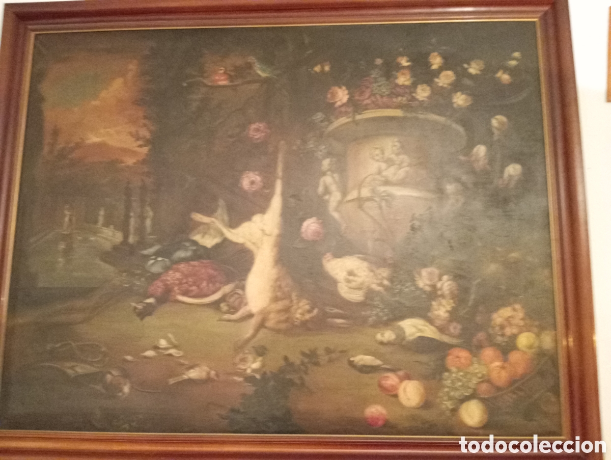 Arte: Gran bodeg&oacute;n. &Oacute;leo. Escuela Adrian De Utretch. Caza - Foto 1