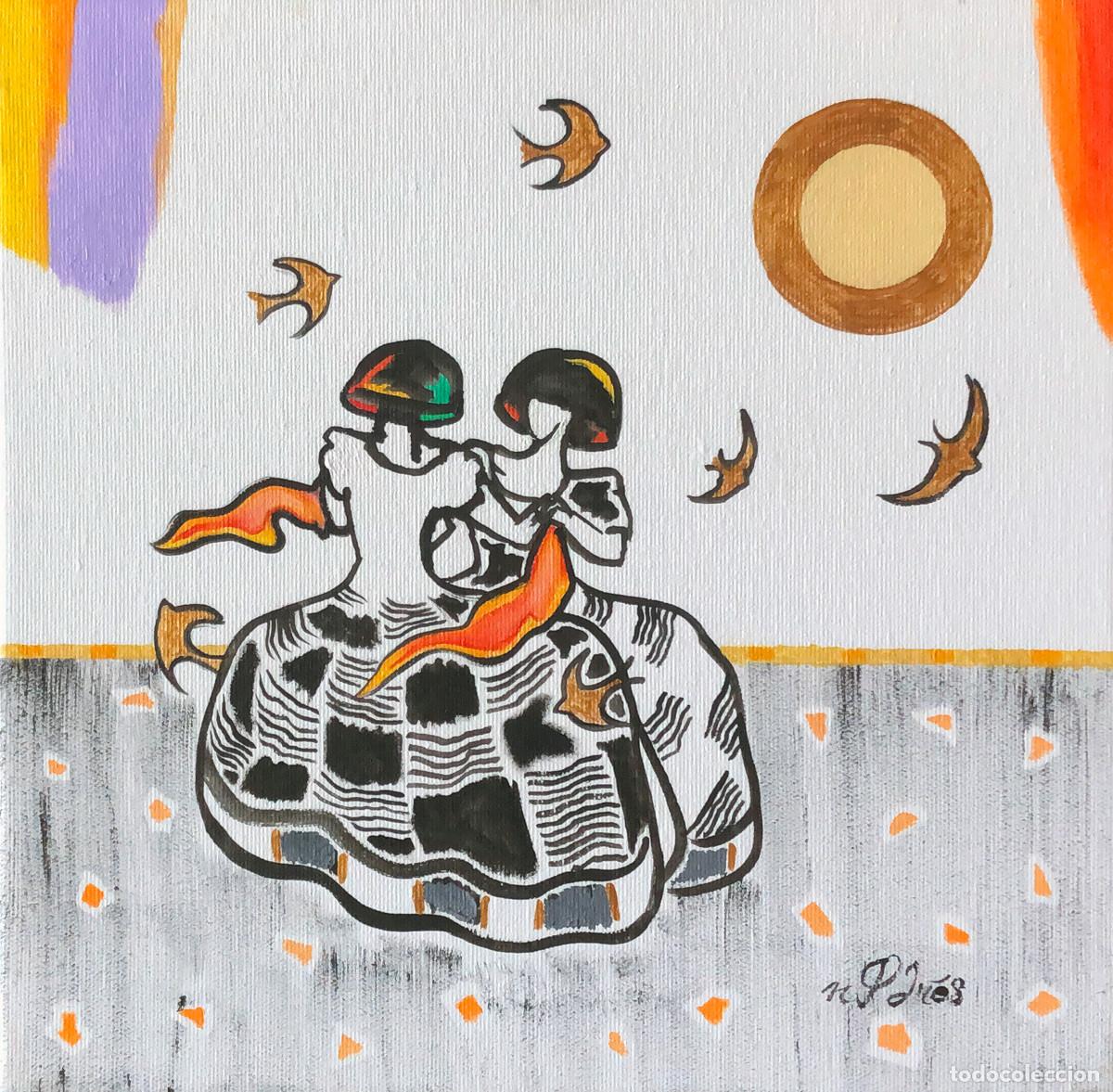Arte: MENINAS BAILANDO CON PAJAROS - Foto 1