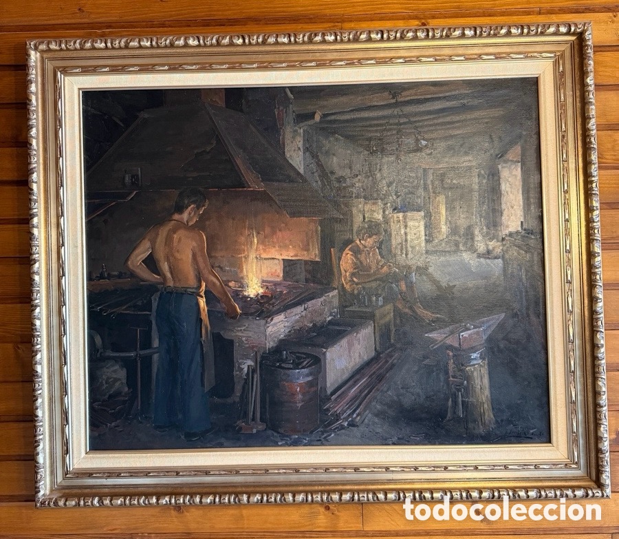 Kunst: VICENTE ARMI&Ntilde;ANA CATALA. Herrer&iacute;a. Pintor Valenciano Firmado 1986. 112x93 con marco