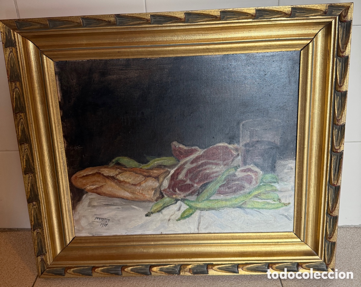 Kunst: PERESEJO ALCOY. Bodeg&oacute;n firmado 1971. &Oacute;leo/ lienzo 54x46,5 con marco