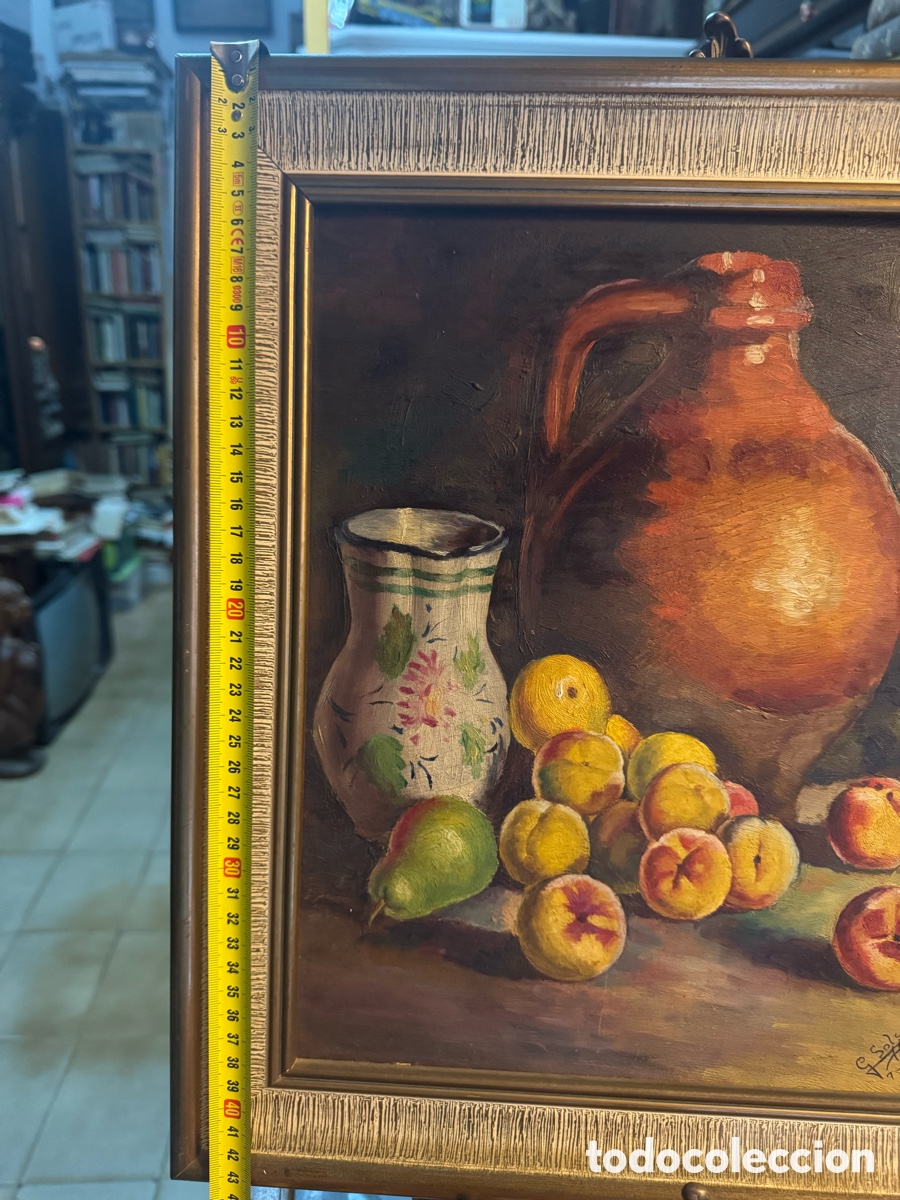 Arte: &Oacute;leo sobre tabla bodeg&oacute;n firmado - Foto 5