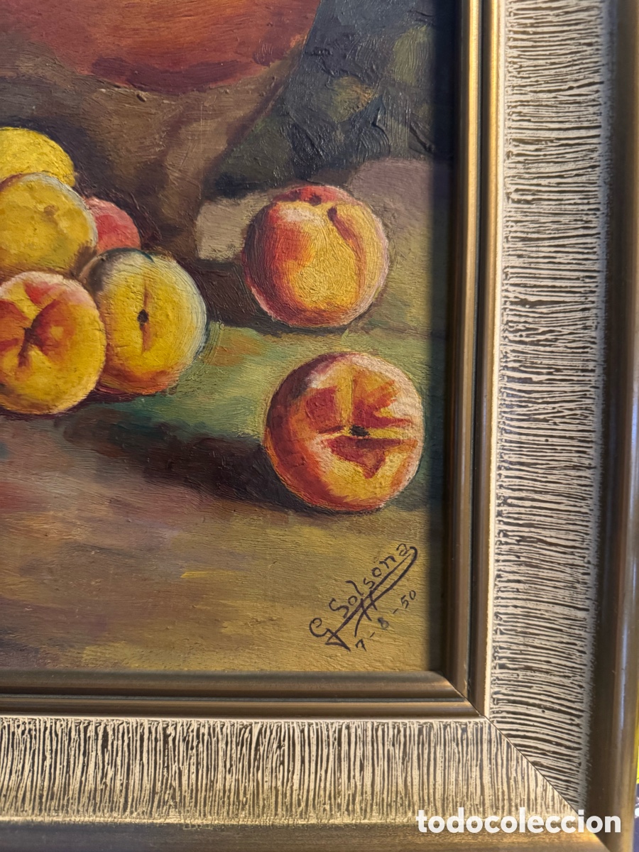 Arte: &Oacute;leo sobre tabla bodeg&oacute;n firmado - Foto 8