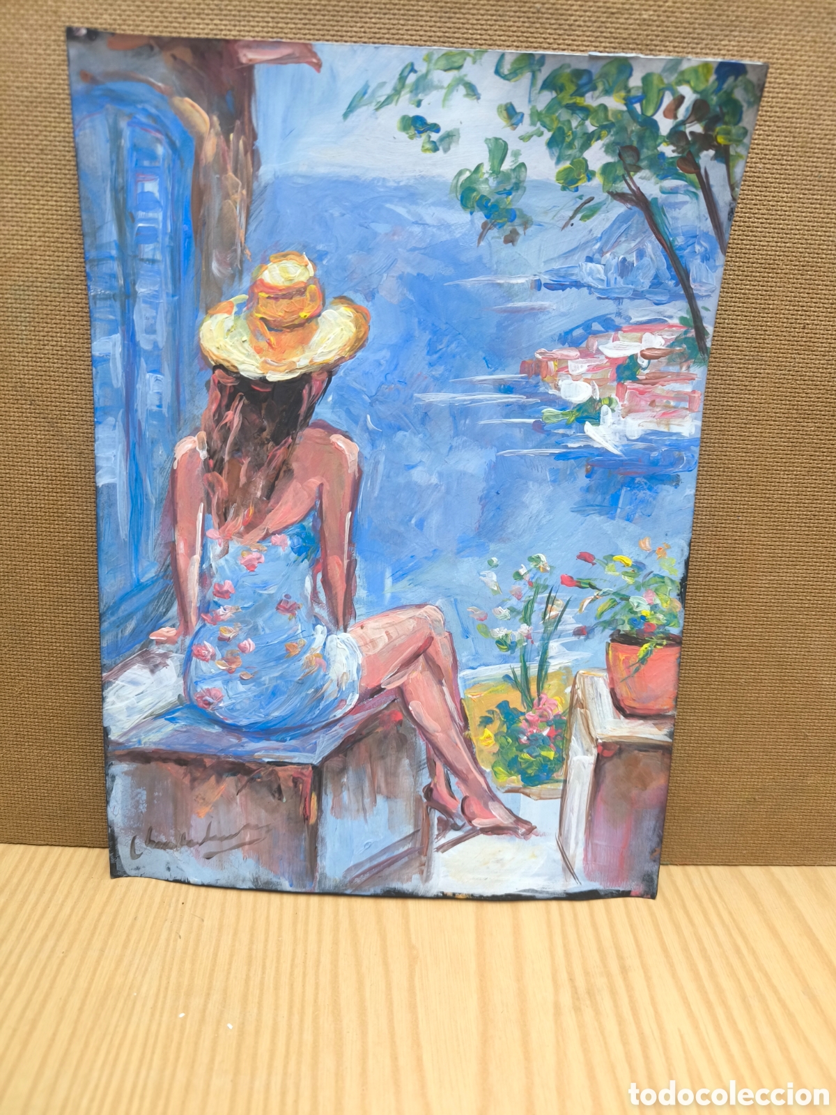 Arte: Chica en el mediterr&aacute;neo ( art )