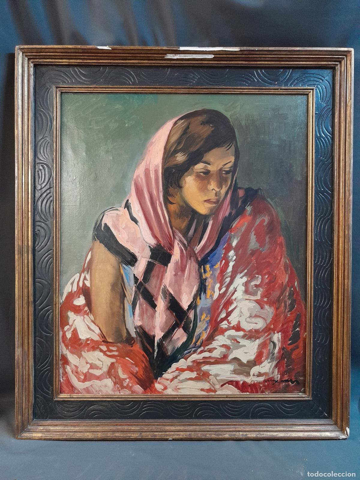 Kunst: A-547. PERE CREIXAMS PIC&Oacute; (BARCELONA, 1893-1965). &Oacute;LEO SOBRE LIENZO. RETRATO. PRINCIPIOS S.XX