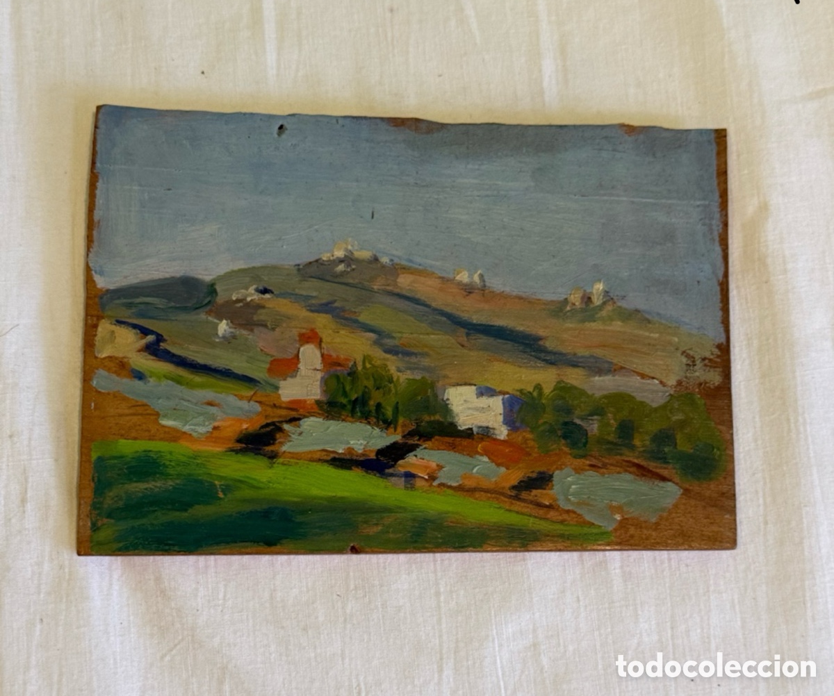 Arte: Arturo Mart&iacute;nez Cabezas &oacute;leo sobre tablex paisaje catal&aacute;n original