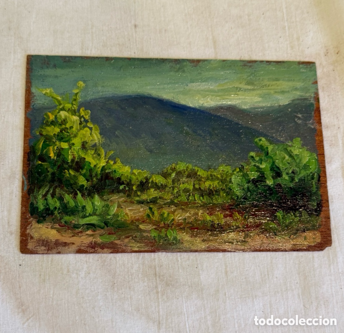 Art: Arturo Mart&iacute;nez Cabezas &oacute;leo sobre tablex paisaje catal&aacute;n original.