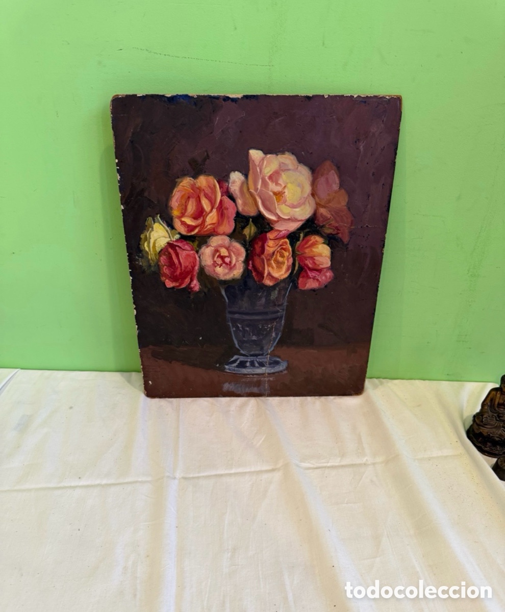 Art: ARTURO MARTINEZ CABEZAS (VALENCIA 1899 - BARCELONA ? ) OLEO SOBRE TABLEX.BODEG&Oacute;N.