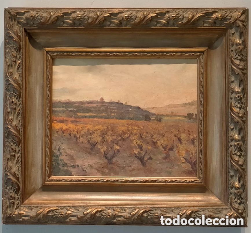 Kunst: Vincent Herrero (siglo XX) &ndash; Paisaje con vi&ntilde;edos, &oacute;leo sobre lienzo