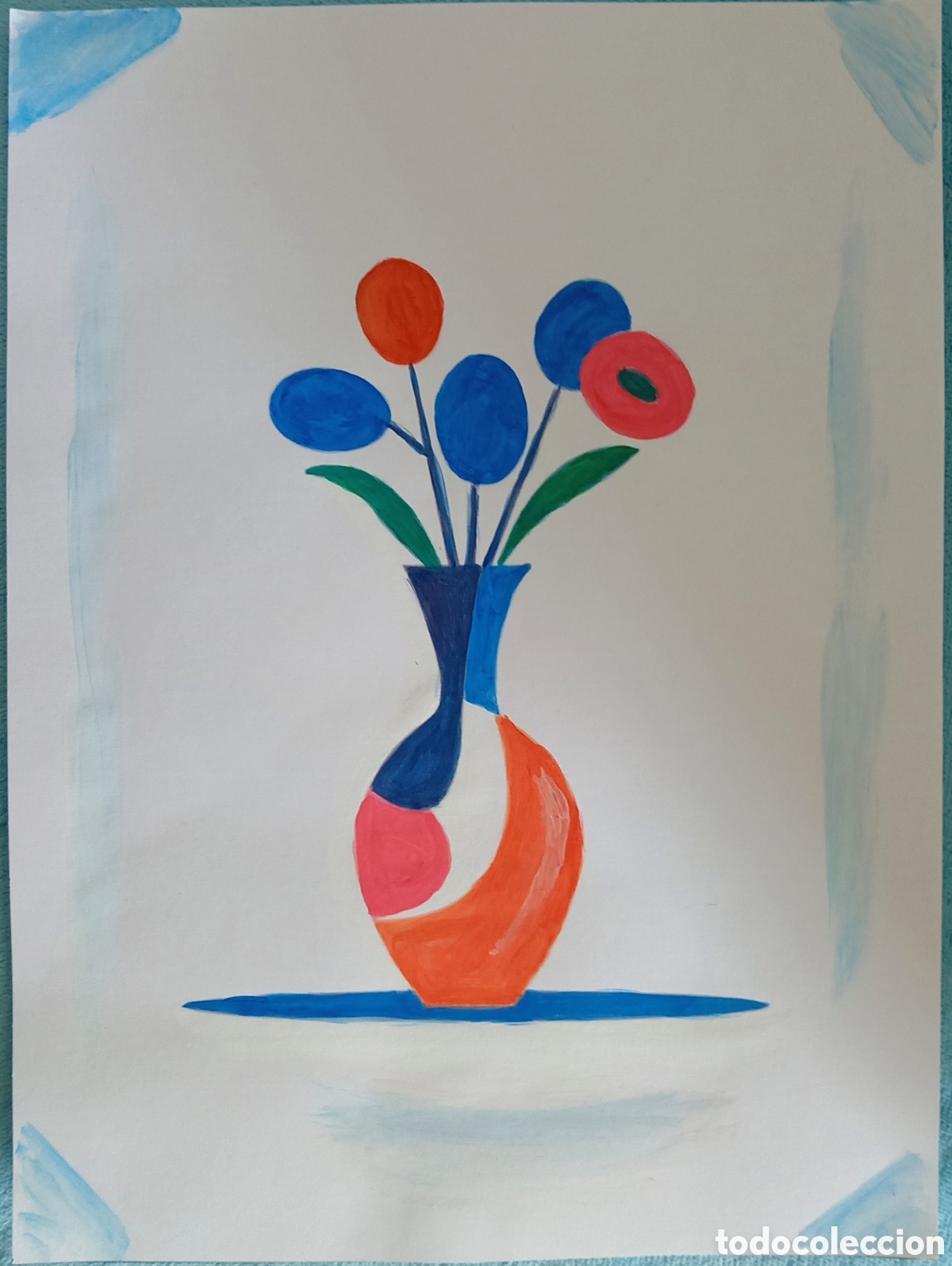 Kunst: Original pintura Bodeg&oacute;n trazos (15) (t&eacute;cnica mixta) acuarela y acr&iacute;lico sobre cartulina 30,3cm...