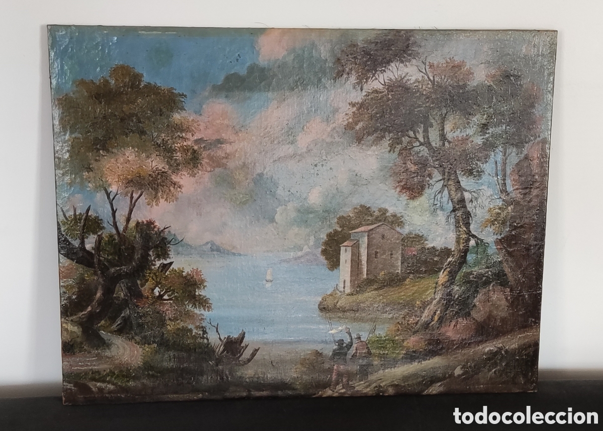 Arte: Escuela Mallorquina siglo XIX. Pintura. &Oacute;leo sobre lienzo. Paisaje. Mallorca.