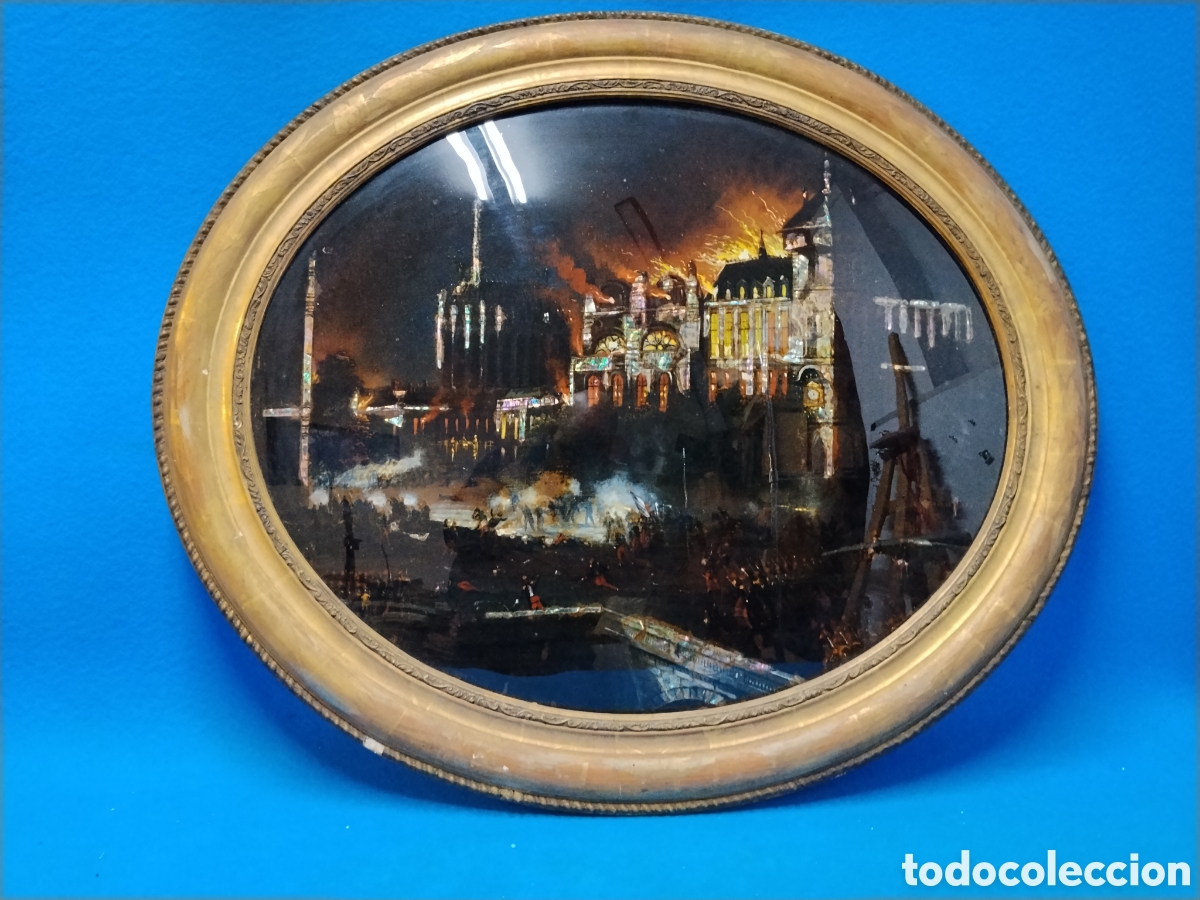 Arte: PINTURA FRANCESA, PARIS 1871. OLEO Y N&Aacute;CAR SOBRE PLACA METALICA. SIGLO XIX