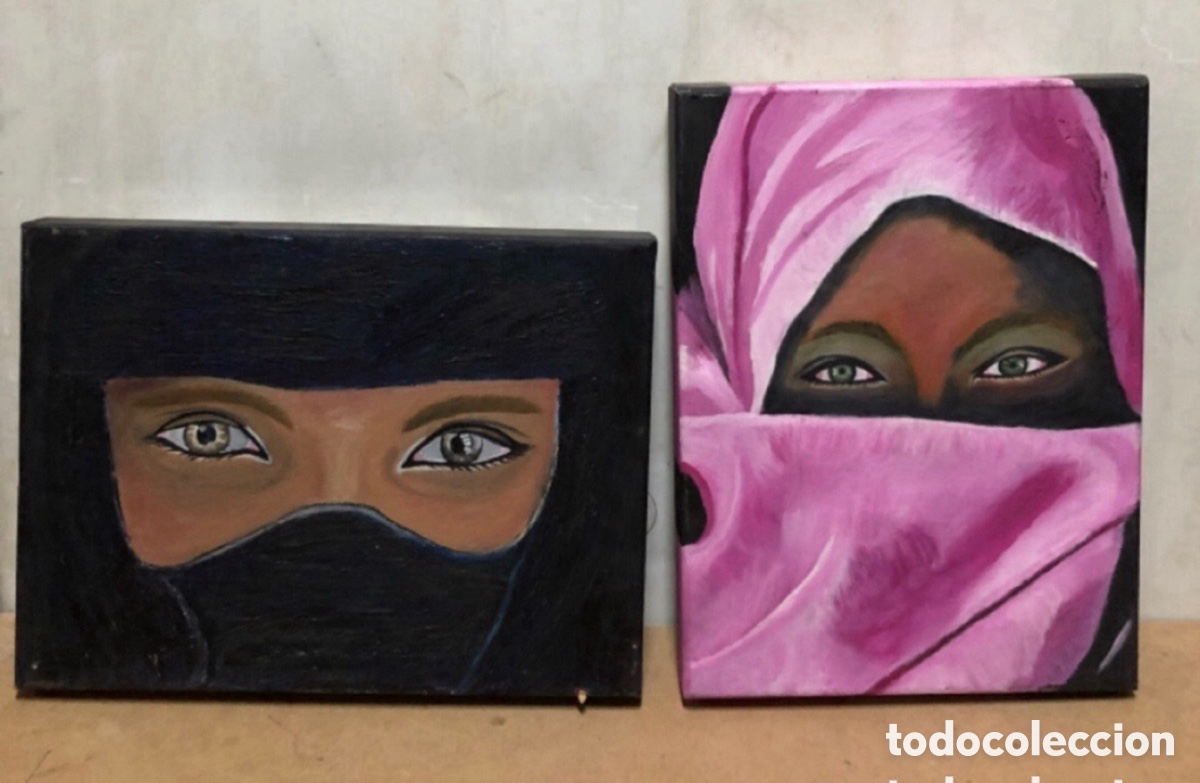 Art: Pareja &Oacute;leos pintados a mano y firmado. Ver fotos.