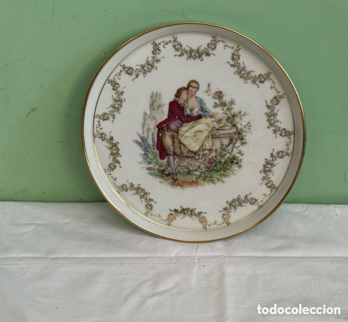 Arte: Antiguo plato de porcelana limoges Francia original.