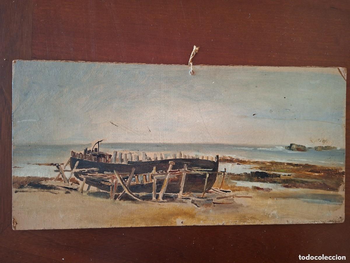 Art: Oleo sin firma. Barcas