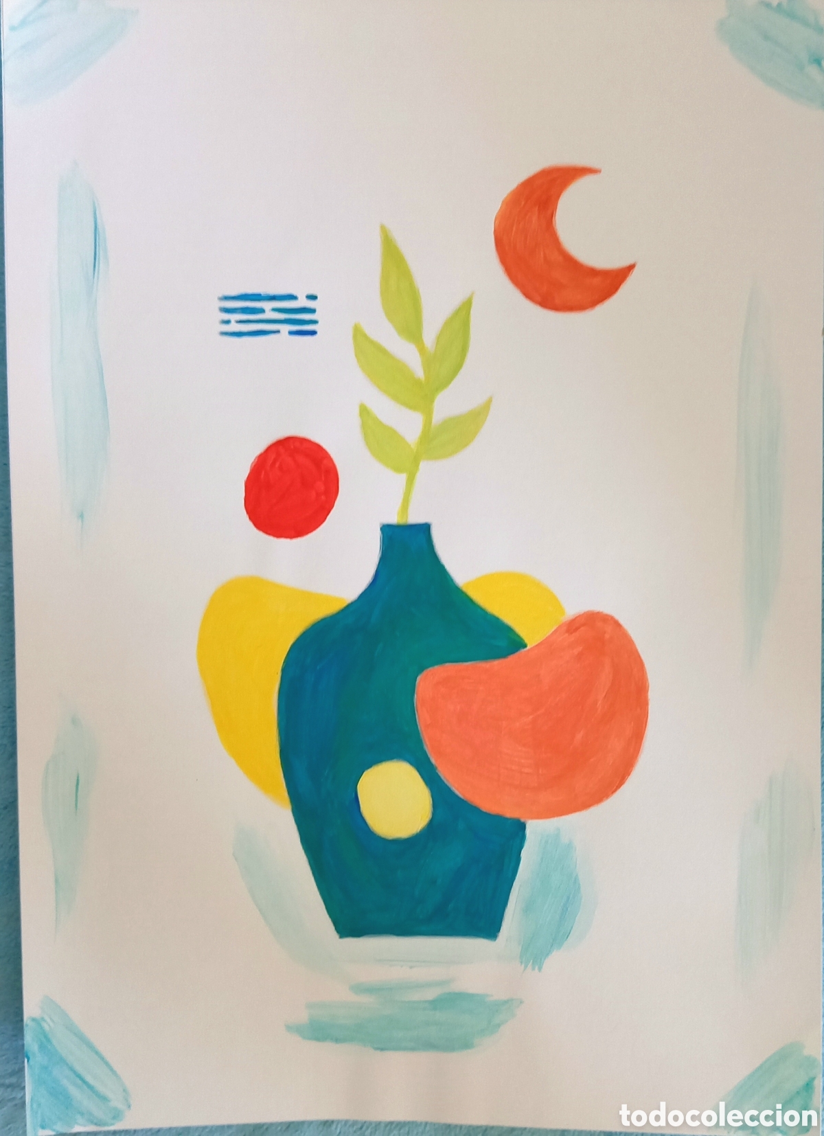 Art: Original pintura Bodeg&oacute;n trazos (16) (t&eacute;cnica mixta) acuarela y acr&iacute;lico sobre cartulina 30,3cm....