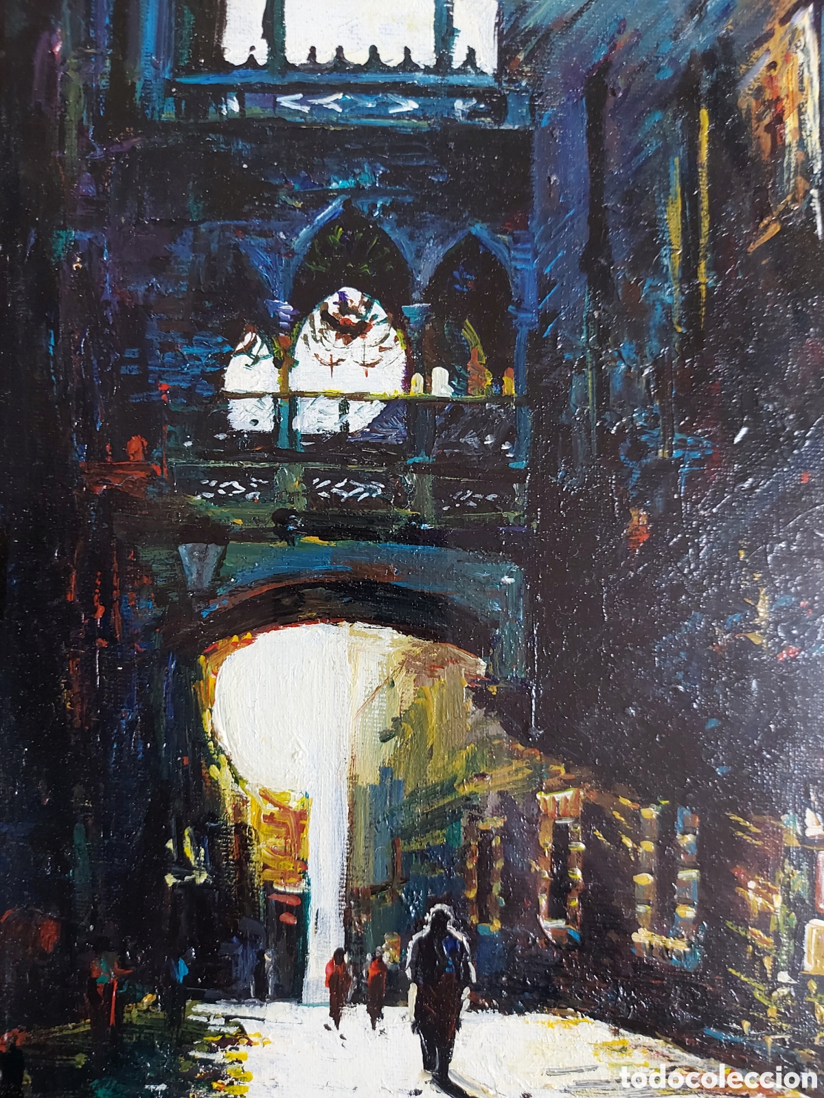 Arte: VERG&Eacute;S &rdquo;CARRER DEL BISBE A BARCELONA &rdquo; OLEO