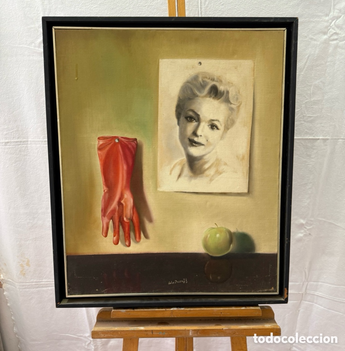 Kunst: Ricard Calvo Dur&aacute;n &oacute;leo sobre lienzo &ldquo;Chant d&rsquo;Amour&rdquo; 1978 homenaje a Giorgio de Chirico Sabadell