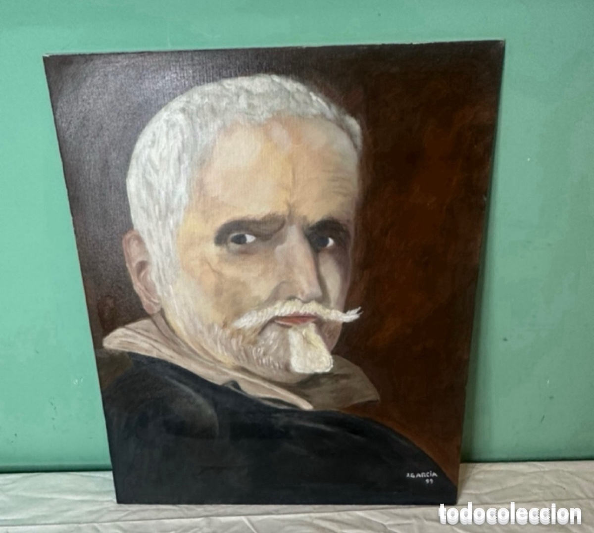 Art: &Oacute;leo sobre tableta firmado j. Garc&iacute;a . Ver las medidas en fotos.