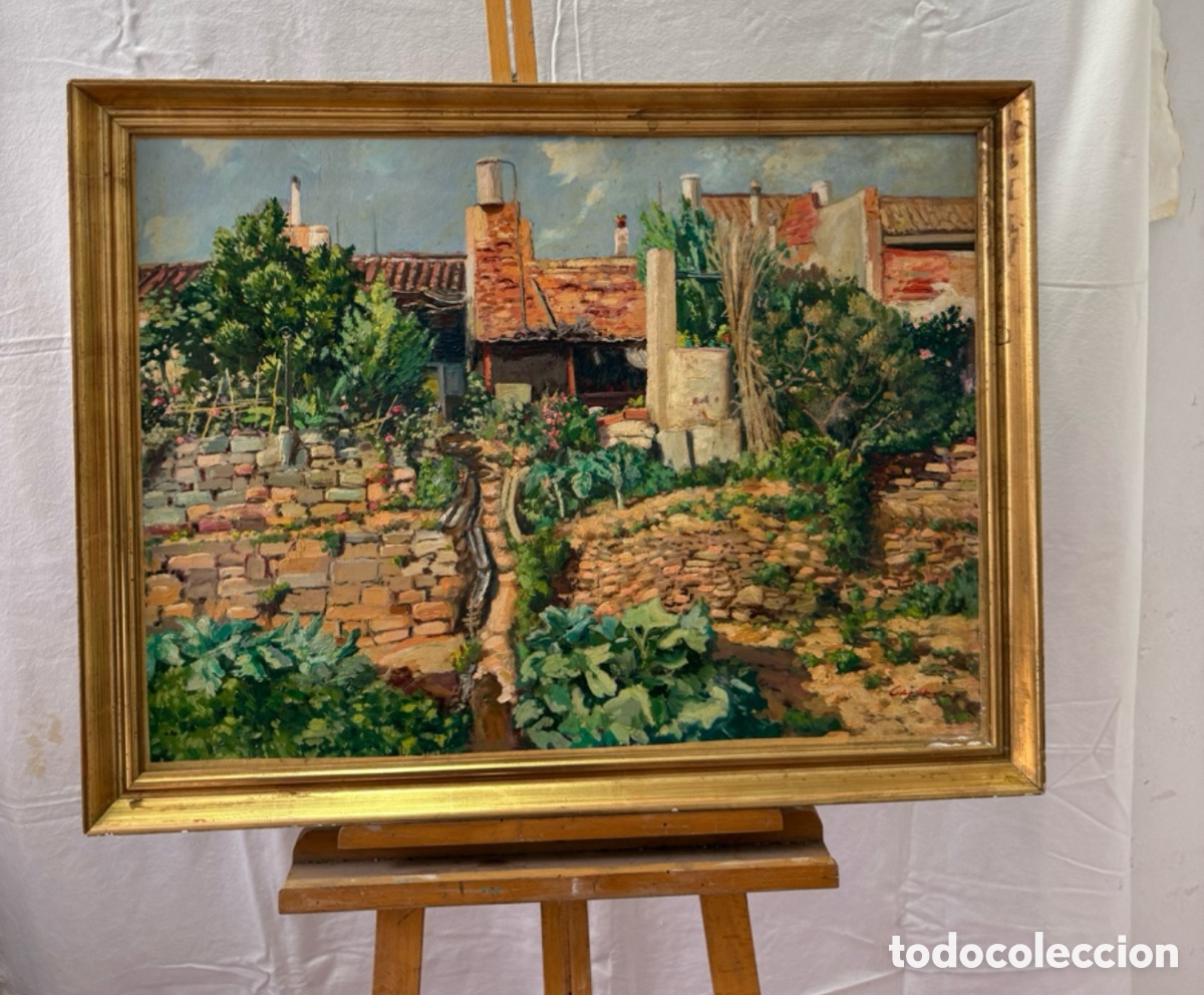 Arte: Pau Casanovas Morral. Casa Vella Sabadell. Paisaje rural catal&aacute;n.&Oacute;leo sobre tablex firmado.(80X64 cm