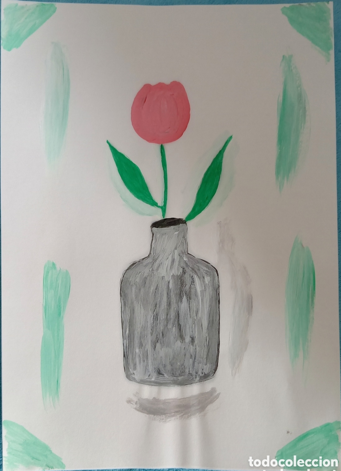 Arte: Original pintura bodeg&oacute;n trazos (6) acuarela sobre papel doble 29,6cm x 21cm. Muy bonita