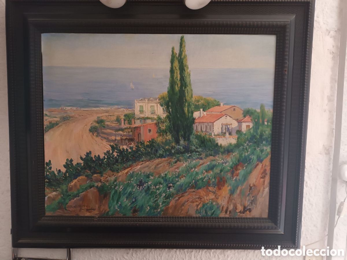 Arte: Oleo J. BLANCO CORIS (MALAGA 1862/1946) paisaje ,oleo enmarcado,