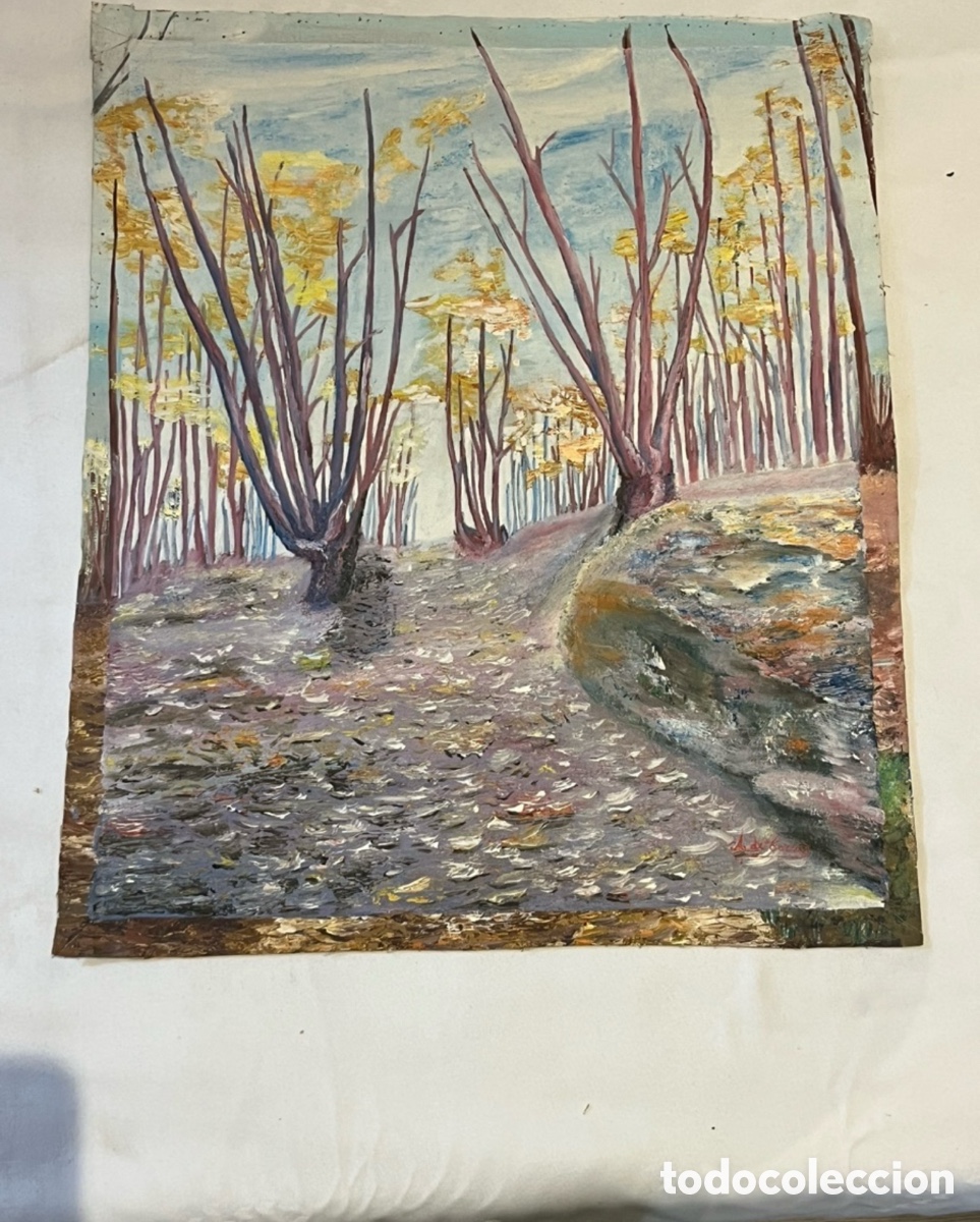 Arte: ANTIGUO &Oacute;LEO SOBRE LIENZO FIRMADO - A DE LA TORRE. Ver medidas en las im&aacute;genes.